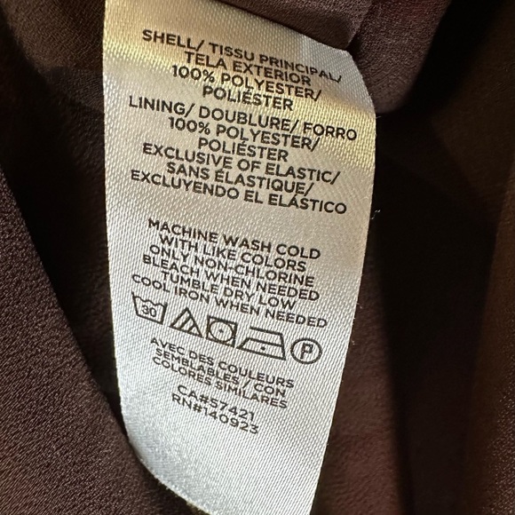 NWT LOFT Garden Smocked Ruffle Tie Neck Blouse Windsor Wine Ruffle Sheer Flowy - Picture 6 of 10